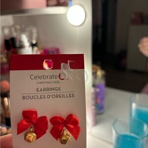 Red Bow Earrings